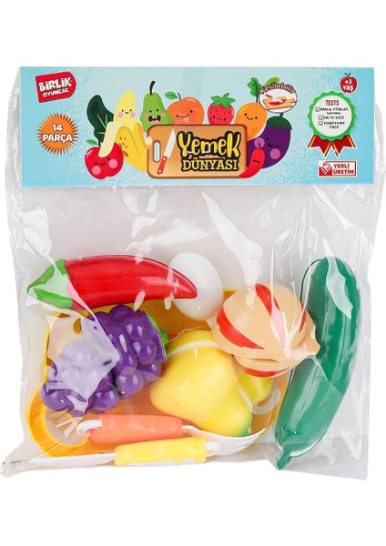 Birlik Toys URT007-PVC-2A B Kesilebilen Meyve Sebze 14 Parça