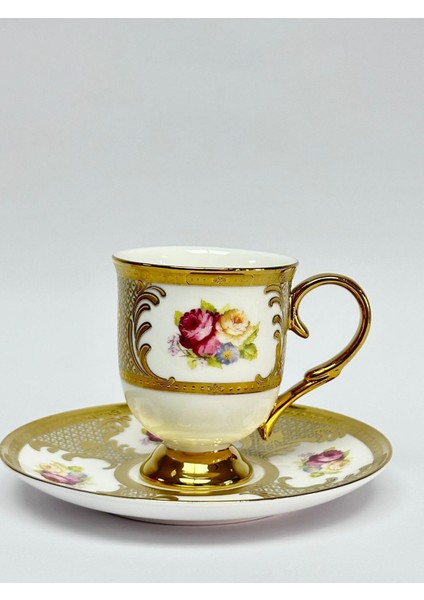 Beyaz 90CC Tek Kişilik Ayaklı Ifaye Fincan Takımı