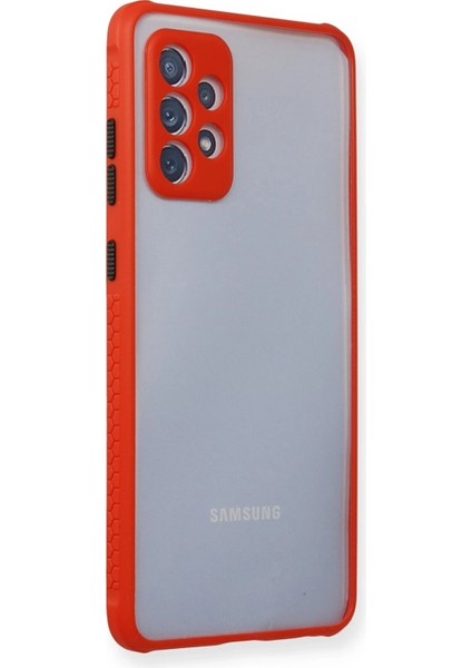 Samsung Galaxy A72 Kılıf Miami Şeffaf Silikon - Kırmızı Svlrs