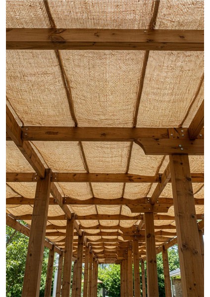 Doğal Jüt Kanaviçe Kumaş Dekoratif Pergole Gölgelik 1x5 Metre indirimleri