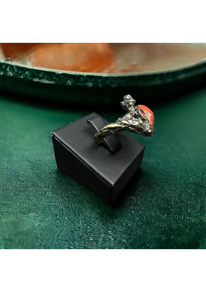 Orijinal Mercan ve Yakut Gümüş Yüzük