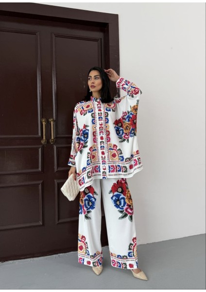 Ithal Jessica Kumaş Çiçek Desenli Gömlek & Pantolon 2'li Takım fiyatları