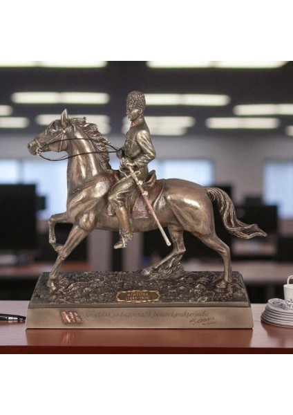 Atatürk Süvari Bronz – Veronese Biblo 28,5x9,5x26,5 cm– Dekoratif Obje ve Koleksiyonluk Model fırsatları