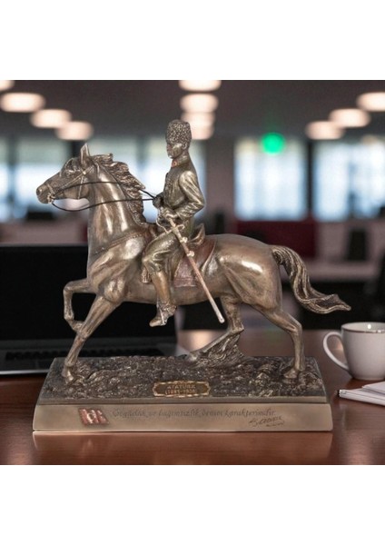 Atatürk Süvari Bronz – Veronese Biblo 28,5x9,5x26,5 cm– Dekoratif Obje ve Koleksiyonluk Model fiyatları