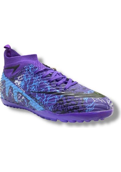 Çoraplı Halısaha Ayakkabı Mor Siyah Desenli fiyatları