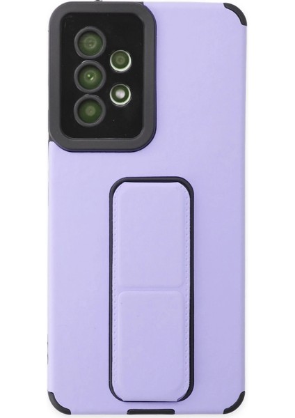 Samsung Galaxy A53 5g Kılıf Mega Standlı Silikon - Lila Svlrs