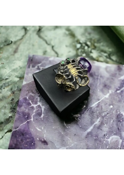 Akrep Figürlü Ametist Gümüş Yüzük fiyatları