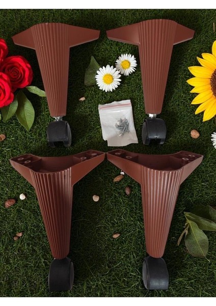 Tekerlekli Sehpa Masa Ayağı,akıllı Sehpa Ayağı, Sihirli Sehpa Ayağı Siyah 4 Adet 360 Derece 20 cm modelleri
