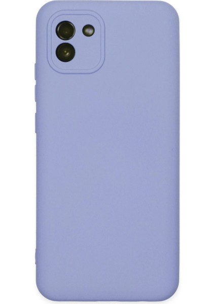 Samsung Galaxy A03 Kılıf Nano Içi Kadife Silikon - Lila Svlrs