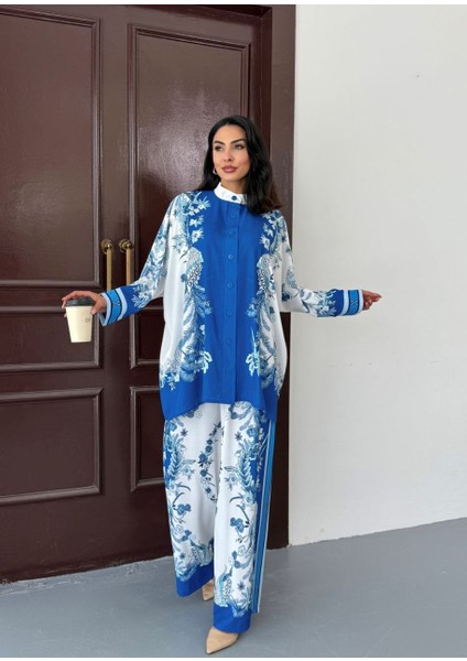 Ithal Jessica Kumaş Çiçek Desenli Gömlek & Pantolon 2'li Takım