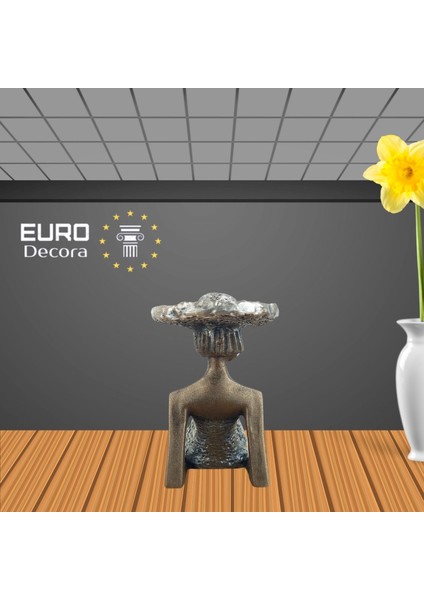 Dekoratif Modern Şapkalı Kadın Heykel Biblo Polyester Ev ve Ofis Aksesuar 24X9 cm modelleri