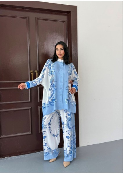 Ithal Jessica Kumaş Çiçek Desenli Gömlek & Pantolon 2'li Takım