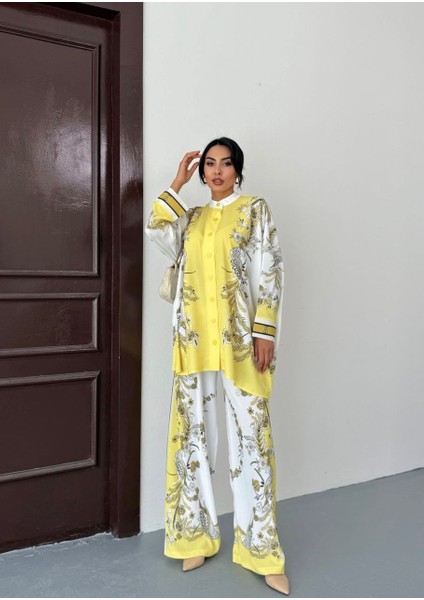 Ithal Jessica Kumaş Çiçek Desenli Gömlek & Pantolon 2'li Takım