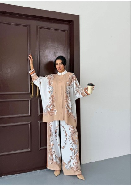Ithal Jessica Kumaş Çiçek Desenli Gömlek & Pantolon 2'li Takım