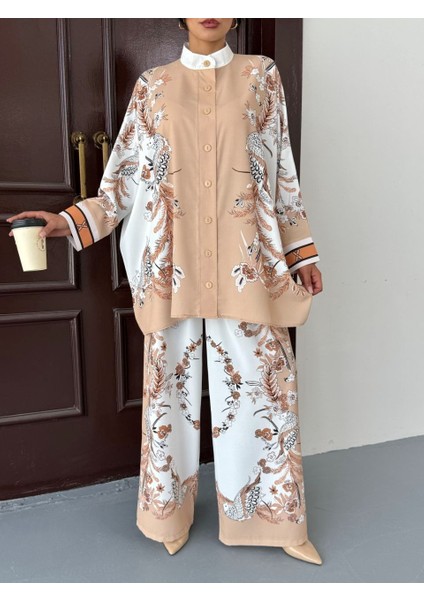 Ithal Jessica Kumaş Çiçek Desenli Gömlek & Pantolon 2'li Takım modelleri