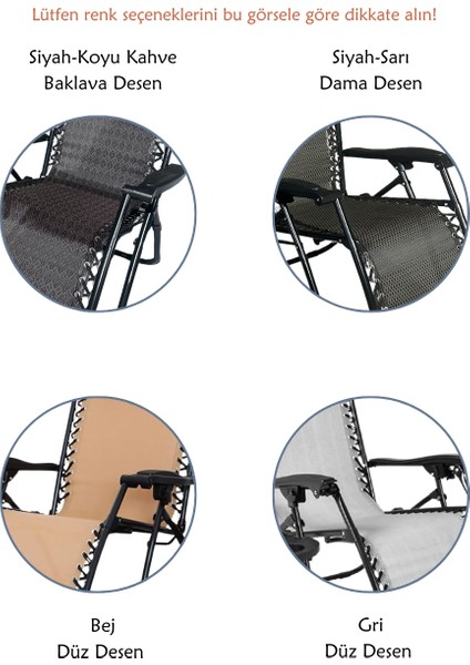 Yatabilen, Ayarlanabilir Pozisyonlu, Katlanabilir Zero Gravity Şezlong, Kamp Sandalyesi