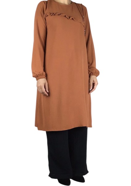 Kadın Önü Düğme ve Dikiş Detaylı Spor Tunik modelleri