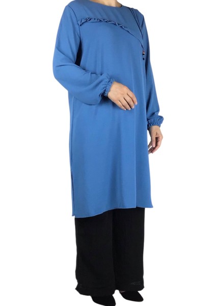 Kadın Önü Düğme ve Dikiş Detaylı Spor Tunik modelleri