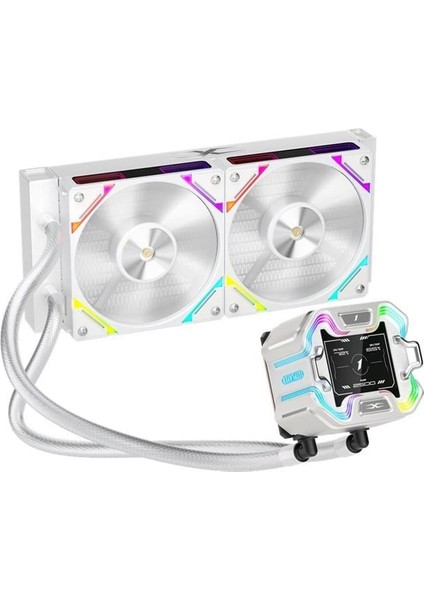x Starshıp 240MM Beyaz Argb IPS 2.4" Dijital Ekranlı Am5,am4/lga 1851, Lga 1700 Premıum Işlemci Sıvı Soğutucu