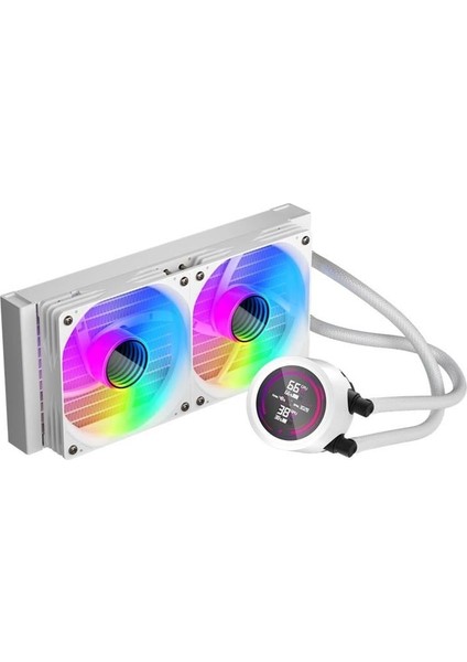 Thunderstorm Ts4 240MM Beyaz Argb Dijital Sıcaklık Göstergeli Am5, Am4 / Lga 1851, 1700 Işlemci Sıvı Soğutucu modelleri