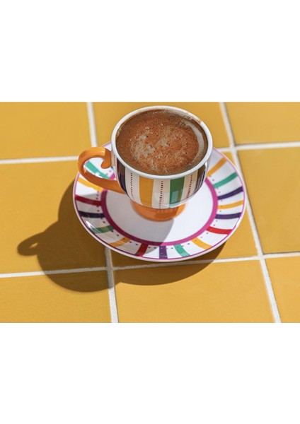 Renkli 2'li Bone China Kahve Fincanı Takımı, 100 Ml, Şık ve Zarif Tasarım fiyatları