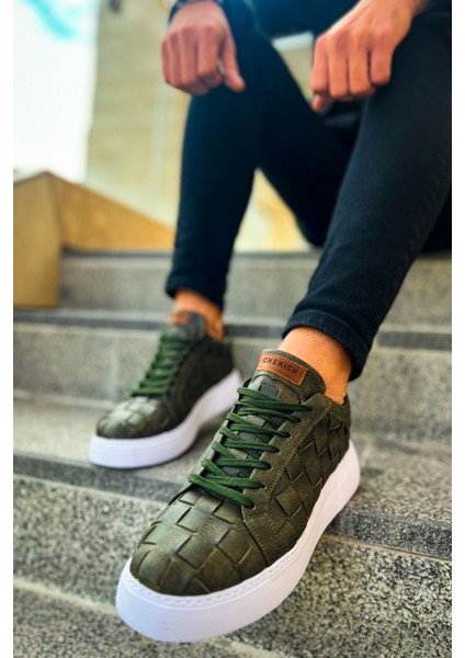J209 Vimini Ortopedik Taban Günlük Cilt Erkek Sneaker Spor Ayakkabı Cbt Haki fiyatları