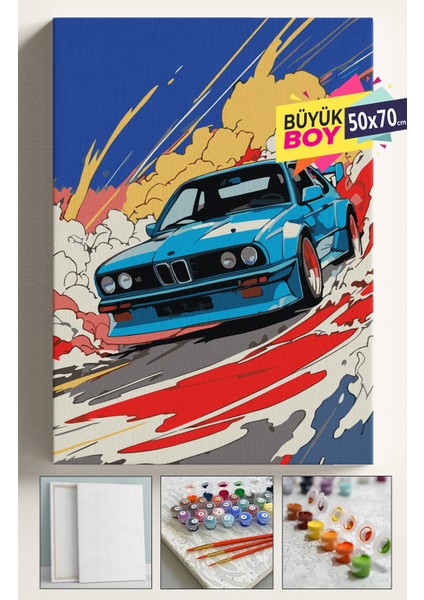 Sayılarla Boyama Seti Numaralı Tuval Fırça Boya Dahil Kasnaklı Set 50X70 cm - 320