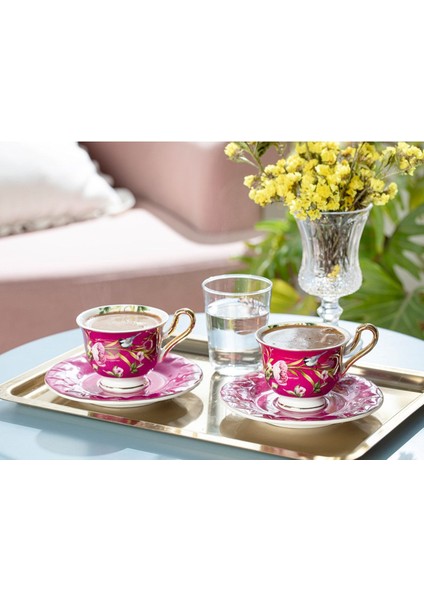 Mor ve Mavi Renklerde 2'li Kahve Fincan Takımı, 90 ml Şık ve Kaliteli Tasarım fiyatları