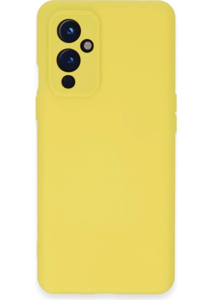 One Plus 9 Kılıf Nano Içi Kadife Silikon - Sarı Svlrs