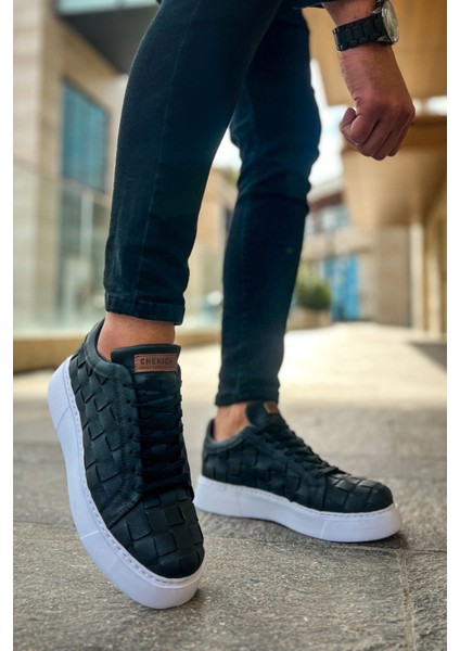 J209 Vimini Ortopedik Taban Günlük Cilt Erkek Sneaker Spor Ayakkabı Cbt Siyah modelleri