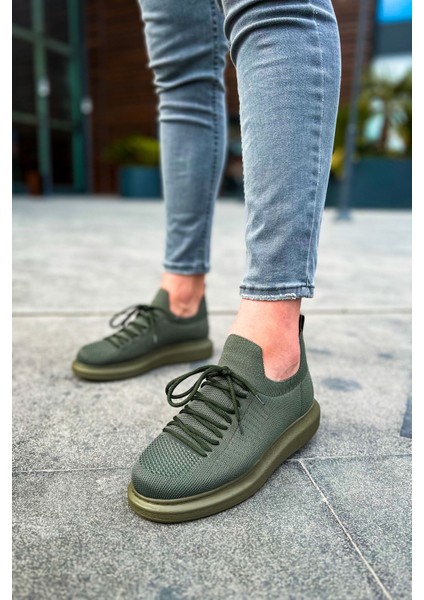 J307 Tricot Ortopedik Taban Günlük Triko Erkek Sneaker Spor Ayakkabı Tht Haki modelleri