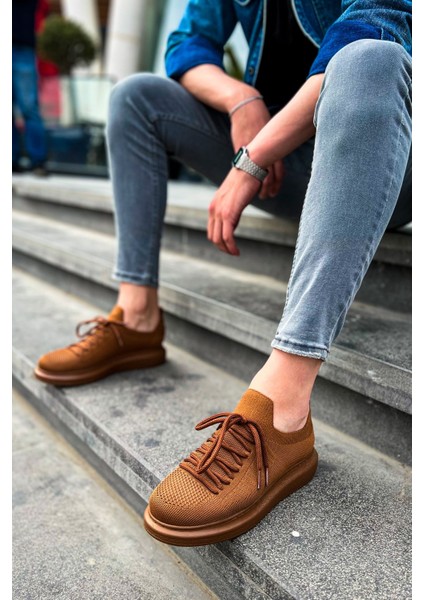 J307 Tricot Ortopedik Taban Günlük Triko Erkek Sneaker Spor Ayakkabı Tkt Kahverengi fiyatları