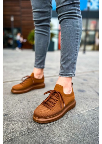 J307 Tricot Ortopedik Taban Günlük Triko Erkek Sneaker Spor Ayakkabı Tkt Kahverengi modelleri