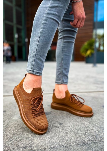 J307 Tricot Ortopedik Taban Günlük Triko Erkek Sneaker Spor Ayakkabı Tkt Kahverengi fırsatları