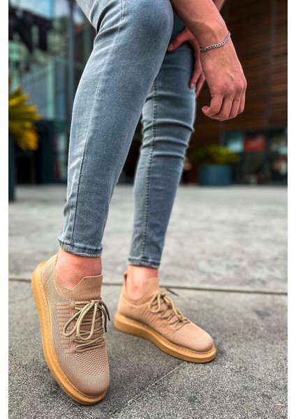 J307 Tricot Ortopedik Taban Günlük Triko Erkek Sneaker Spor Ayakkabı Ttt Taba modelleri