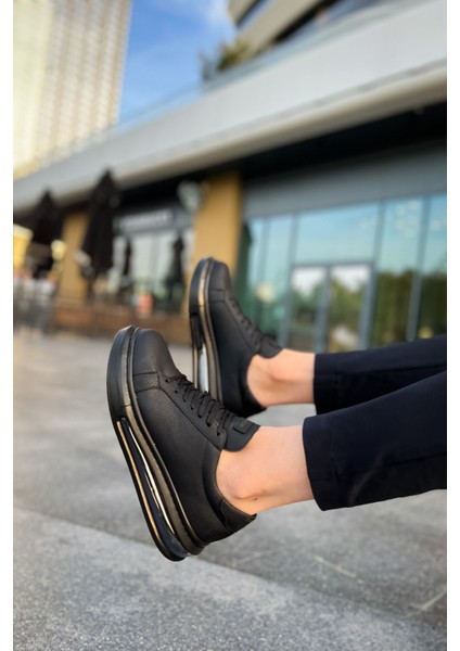 J271 Ariaso Ortopedik Taban Günlük Cilt Erkek Sneaker Spor Ayakkabı Cst Siyah fırsatları