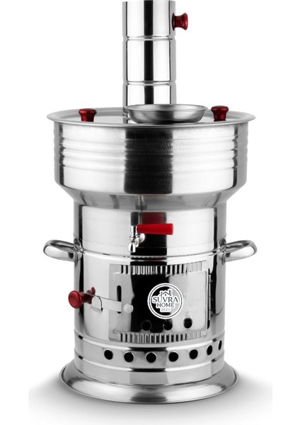 Paslanmaz Odunlu 7 Litre Tek Musluklu Semaver