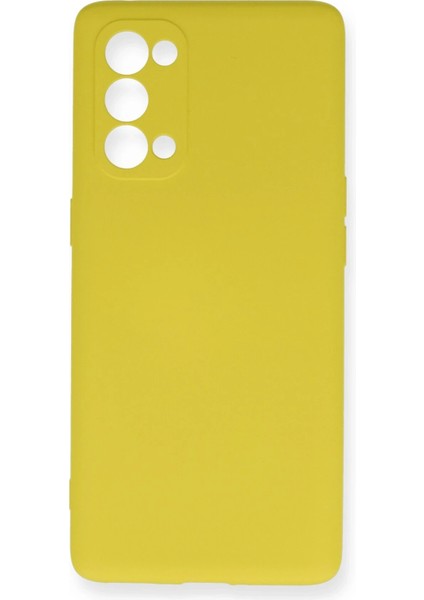 Reno 5 Kılıf Nano Içi Kadife Silikon - Sarı Svlrs