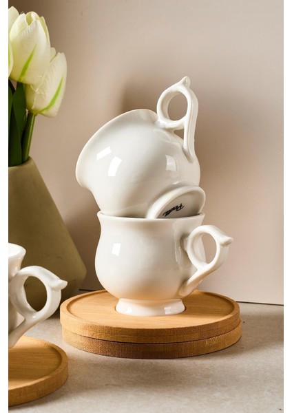 6'lı Bambu ve Porselen Kahve Fincanı Seti, 90 Ml, Şık ve Kullanışlı Tasarım fiyatları