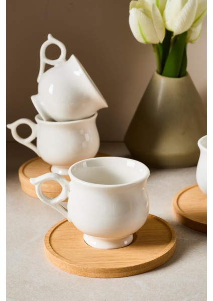 6'lı Bambu ve Porselen Kahve Fincanı Seti, 90 Ml, Şık ve Kullanışlı Tasarım modelleri