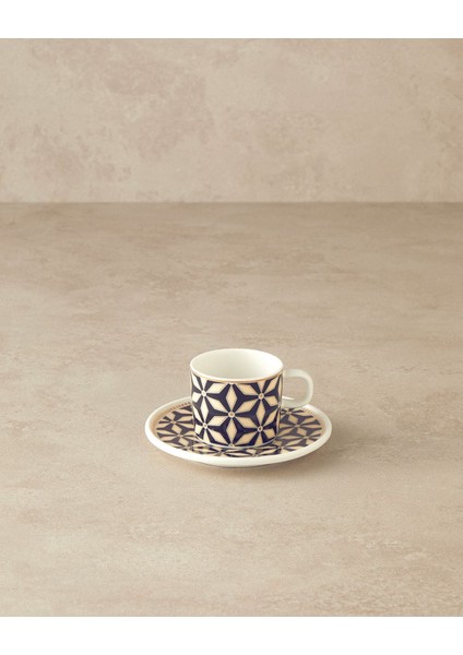 Şık Siyah Porselen 4'lü Kahve Fincan Takımı, 2 Kişilik fiyatları