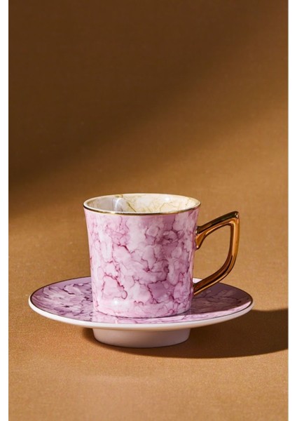 Iki Kişilik 90 ml Pembe Kahve Fincan Takımı, Şık ve Kullanışlı Tasarım modelleri