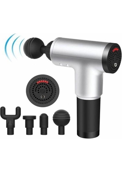 Zhltools Darbeli Titreşimli Şarjlı Sporcu Masaj Cihazı 4 Başlıklı