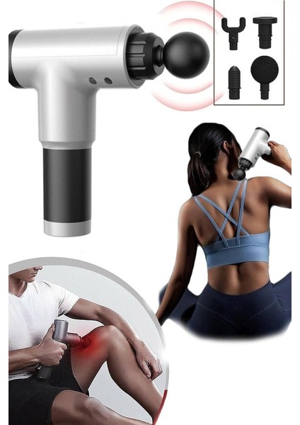 Zhltools Darbeli Titreşimli Şarjlı Sporcu Masaj Cihazı 4 Başlıklı modelleri