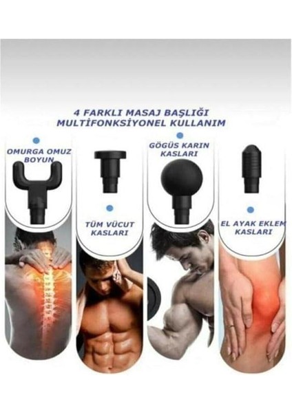 Zhltools Darbeli Titreşimli Şarjlı Sporcu Masaj Cihazı 4 Başlıklı fırsatları