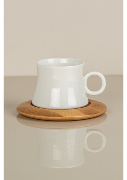 Bambu Tabaklı Porselen Fincan Seti, 6'lı, Şık ve Kullanışlı Ev Dekoru. modelleri