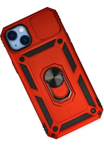 Iphone 14 Plus Kılıf Pars Lens Yüzüklü Silikon - Kırmızı Svlrs modelleri