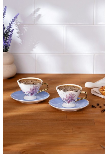 2 Kişilik Beyaz Seramik Kahve Fincan Takımı 80 ml