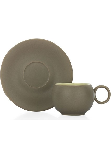 Şık 2 Kişilik Kahve Fincan Seti, 4 Parça, Bej ve Kahverengi Renkli fiyatları