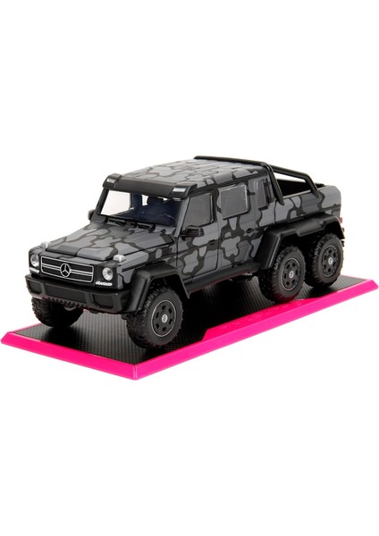 Pembe Fişler 1:24 W6 Mercedes Benz Amg G63 Döküm Araba, Çocuklar ve Yetişkinler Için Oyuncaklar (Gri Kamuflaj)
